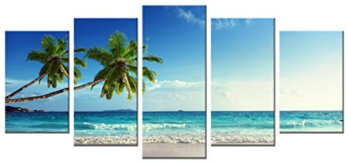 Wieco Art 5 Panels Modern Stretched and Framed Contemporary Ocean Sea Beach Artwork Pictures Paintings on Canvas Wall Art Seascape Canvas Prints Home Decor for Living Room Bedroom Wieco Art 5 Panels Modern Stretched and Framed Contemporary Ocean Sea Beach Artwork Pictures Paintings on Canvas Wall Art Seascape Canvas Prints Home Decor for Living Room Bedroom