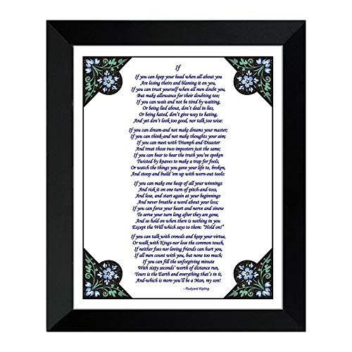 If Framed Rudyard Kipling's Poem in 8x10 inch Black Frame