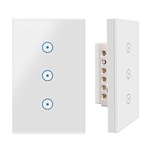 Xenon Smart Wi-Fi Wall Light Touch US 3 gang panel switch, No Hub Required, Smart Timing Switch,Compatible with iOS and Android, Compatible with Alexa Echo and Google Assistant(2 pack)