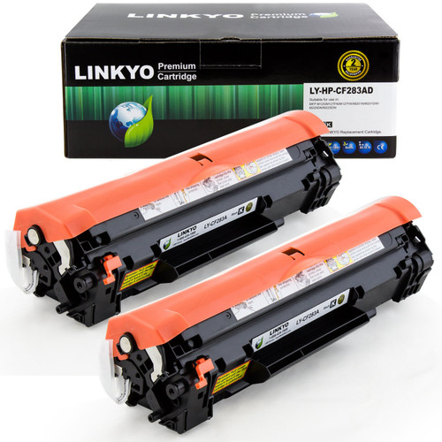 LINKYO Compatible Toner Cartridge Replacement for HP 83A CF283A (Black, 2-Pack)