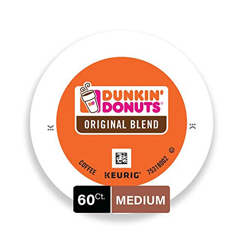 Dunkin' Donuts Original Blend Medium Roast Coffee, 60 K Cups for Keurig Brewers
