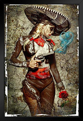 El Mariachi Muerte Amore by Daveed Benito Framed Poster 14x20 inch