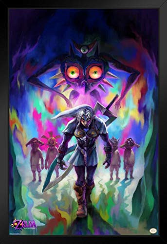 Pyramid America The Legend of Zelda Majoras Mask Fierce Diety Link Nintendo Framed Poster 14x20 inch