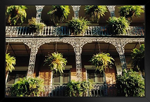 French Quarter Balconies in New Orleans Photo Art Print Framed Poster 20x14 inch