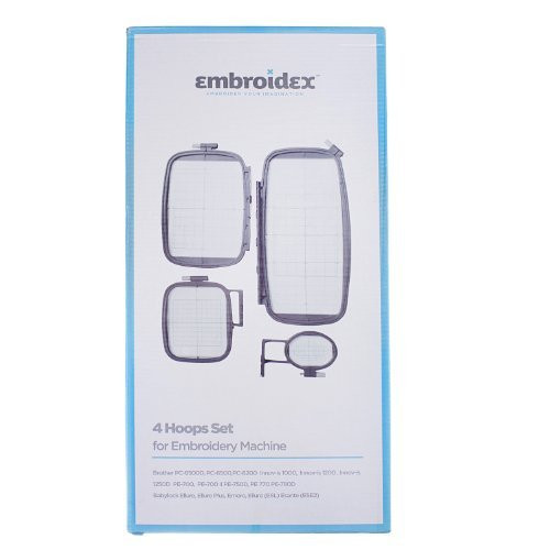 Set of 4 Hoops for Brother PE 700, 700II, 750, 770, 780D, Innovis 1000, Innovis 1200, Innovis 1250D, PC-6500, PC-8200, PC-8500, PC-8500D, Babylock Ellure, Ellure Plus Emore Ellure ESL and Esante ESE2 Simplicity sb7900e Set of 4 Hoops for Brother PE 700, 700II, 750, 770, 780D, Innovis 1000, Innovis 1200, Innovis 1250D, PC-6500, PC-8200, PC-8500, PC-8500D, Babylock Ellure, Ellure Plus Emore Ellure ESL and Esante ESE2 Simplicity sb7900e