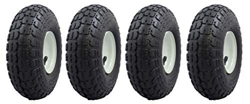 Ranch Tough 4 Pack RT310 10" Pneumatic Replacement Tires for Garden Including Gorilla Cart, Black