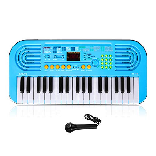 M SANMERSEN Kids Keyboard Piano, 37 Key Portable Electronic Piano for Kids Piano Toys with Microphone for Kids Toys for 3-6 Year Old Girls Boys Gifts