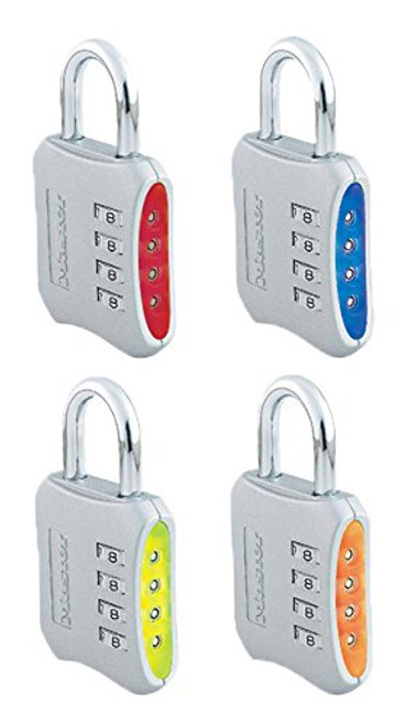 Master Lock 653D Set-Your-Own-Combination 2-inch Padlock, 4-Pack, Color May Vary,