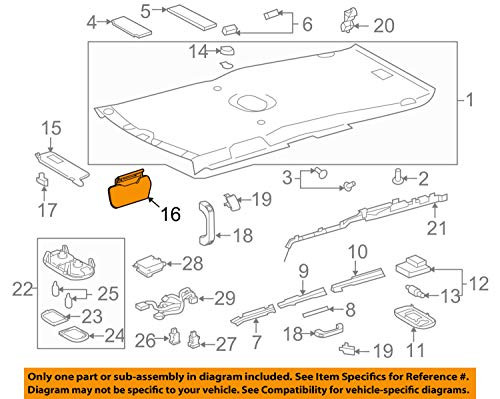 TOYOTA Genuine 74304-35020-B0 Visor Sub Assembly