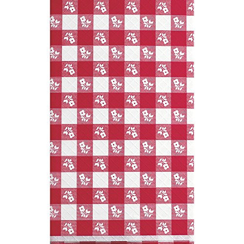 Creative Converting 12-Count Red Gingham Stay Put Plastic Banquet Table Covers