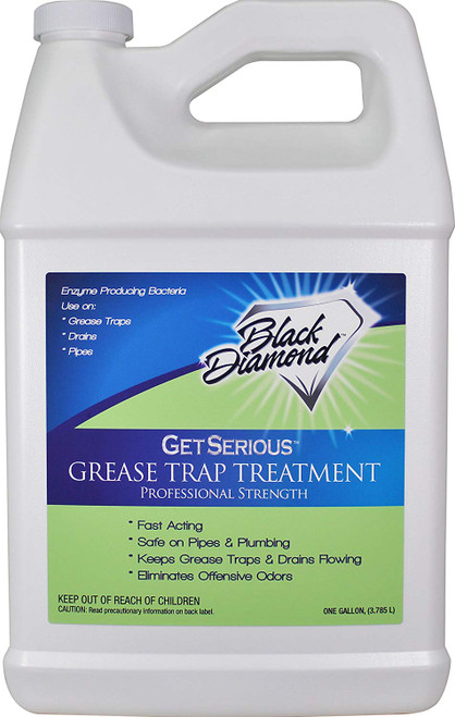 GET SERIOUS Grease Trap Treatment Commercial Enzyme Drain Opener, Cleaner, Odor Control, Trap Cleaning And Maintenance. 1 Gallon GET SERIOUS Grease Trap Treatment Commercial Enzyme Drain Opener, Cleaner, Odor Control, Trap Cleaning And Maintenance. 1 Gallon