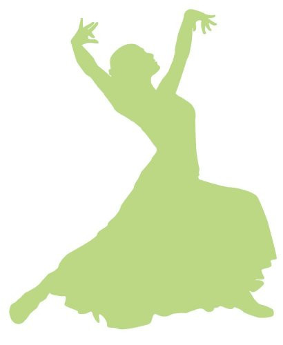 Wallmonkeys WM19951 Ballet Silhouette Style 2-Lime Green Peel and Stick Wall Decals (30 in H x 25 in W), Medium-Large