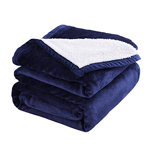 MarCielo Sherpa Blanket Throw Blankets Bed Blankets, Sherpa Fleece Throw Blanket Super Soft Warm Blanket Velvet Plush, King Size, Navy Blue MarCielo Sherpa Blanket Throw Blankets Bed Blankets, Sherpa Fleece Throw Blanket Super Soft Warm Blanket Velvet Plush, King Size, Navy Blue