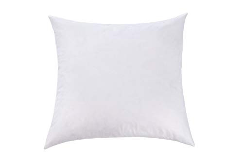 L' COZEE Premium Feather and Down Pillow Insert, Decorative Throw Stuffer Inserts, Hypoallergenic, Cotton Cover, White (17x17)