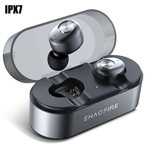 ENACFIRE E18 Pro Bluetooth 5.0 Wireless Earbuds with Wireless Charging Case 3D Stereo Sound Deep Bass IPX7 Waterproof Wireless Headphones, Built-in Microphone