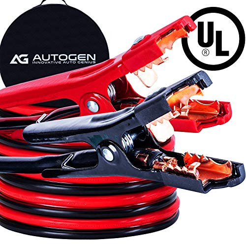 Heavy Duty Jumper Cables 2 Gauge x 25Ft. 800A Booster Cables STRONGEST and LONGEST cables with 100% Copper Jaws (2 Gauge 25 Feet 800A)