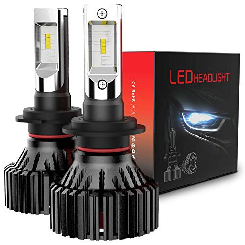 CHGeek H7 LED Headlight Bulb, All-in-One Conversion Kit - H7-8,000Lm 6500K Cool White ZES Chips - 3 Year Warranty