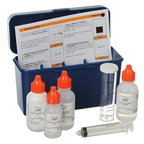 Thomas TK4010-Z Chlorine Test Kit, 1 Drop = 5 ppm/10 mL, 1 Drop = 10 ppm/5 mL Volume