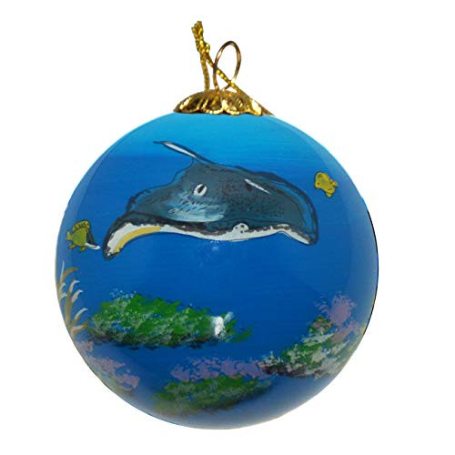 Art Studio Company Hand Painted Glass Christmas Ornament - Stingray Art Studio Company Hand Painted Glass Christmas Ornament - Stingray