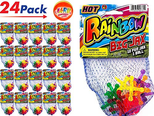 JA-RU Jax Toy Big (24 Packs) Jacks. Comes with 1 Additional Collectable Bouncy Ball | Item #731-6 (24 Pack)