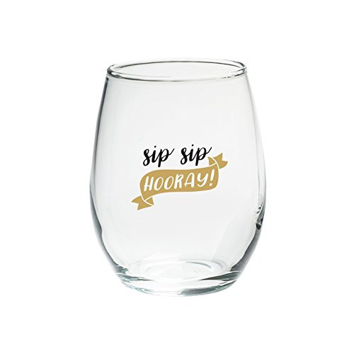Kate Aspen 30023NA-SSH Sip Hooray 15 oz. Stemless Set (4) Wine Glasses Clear Kate Aspen 30023NA-SSH Sip Hooray 15 oz. Stemless Set (4) Wine Glasses Clear