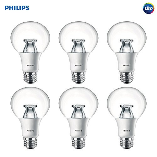 Philips LED Dimmable G25 Soft White Light Bulb with Warm Glow Effect 800-Lumen, 2700-2200-Kelvin, 10-Watt (60-Watt Equivalent), E26 Base, Clear, 6-Pack