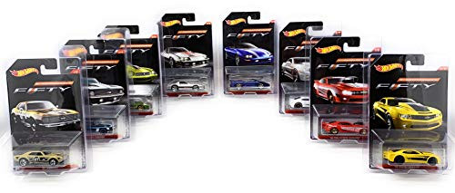 Nozlen Toys Bundle Hot Wheels Camaro Fifty 1967-2017 Exclusive 8 Car Set Plus 8 Protective Cases for Diecast