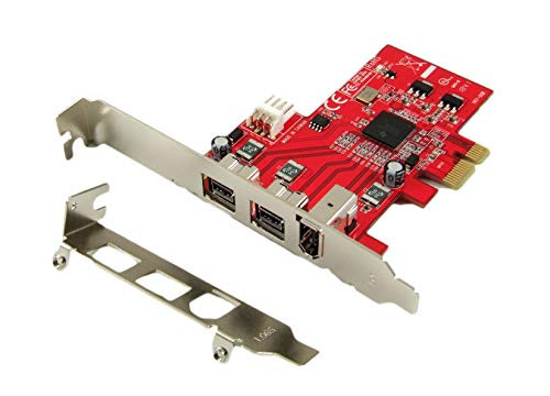 Ableconn PEX-FW107 1394b & 1394a 3-Port PCI Express (PCIe) Low Profile FirwWire Host Adapter Card - TI XIO2213 Chipset