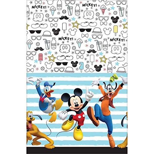 Amscan Mickey on The GO 1X Plastic Table Cover Birthday Party Supplies Decoration