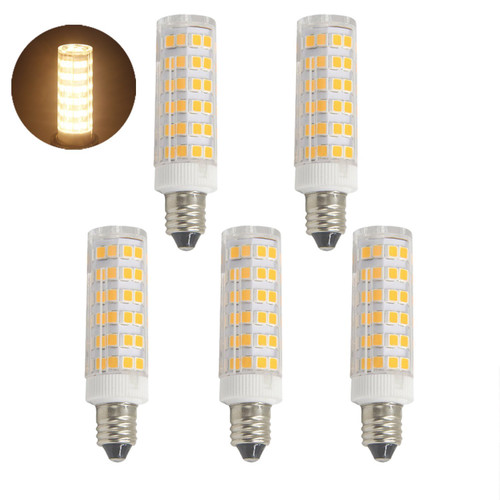 E11 led bulb, Dimmable, Mini Candelabra Base,60W or 75W Equivalent halogen Repalcement 500 Lumens, AC110V/ 120V/ 130V, Warm White 3000K,Replaces T4 /T3 JD Type Clear E11 Light Bulb (Pack of 5) E11 led bulb, Dimmable, Mini Candelabra Base,60W or 75W Equivalent halogen Repalcement 500 Lumens, AC110V/ 120V/ 130V, Warm White 3000K,Replaces T4 /T3 JD Type Clear E11 Light Bulb (Pack of 5)