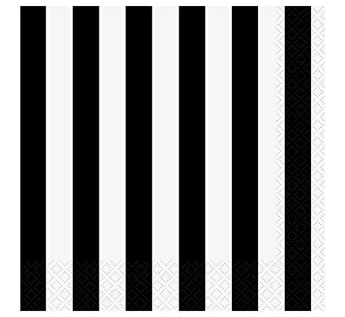 Black Striped Paper Napkins, 16ct