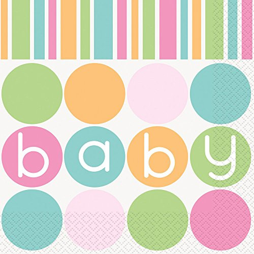 Pastel Baby Shower Napkins, 16ct