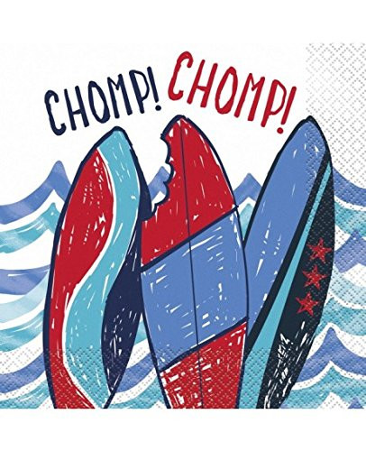 Unique Shark Party Napkins 6.5", 16 Ct.