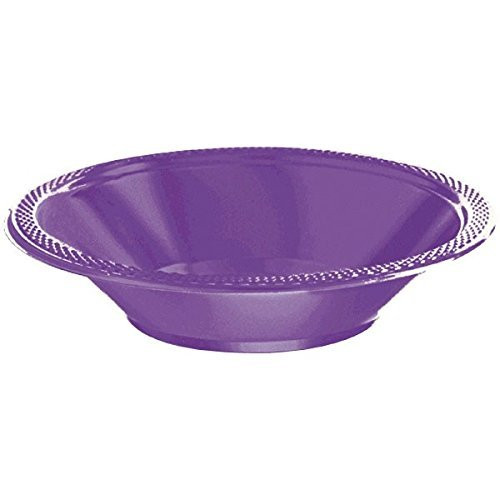 Amscan Tableware Collections, Plastic Bowls, Party Supplies, Purple, 12oz., 20ct