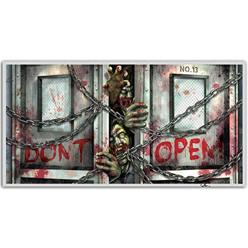 amscan Horizontal Zombie Apocalypse Plastic Banner (Pack of 1), Multicolor, 65" x 33 1/2"
