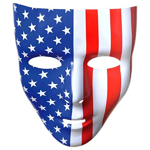 Amscan Full Face Mask, Party Accessory, Red, White And Blue
