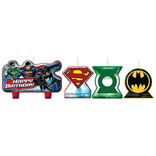 Amscan 171585 Justice League Birthday Candle Set, 6 Ct, Multicolor