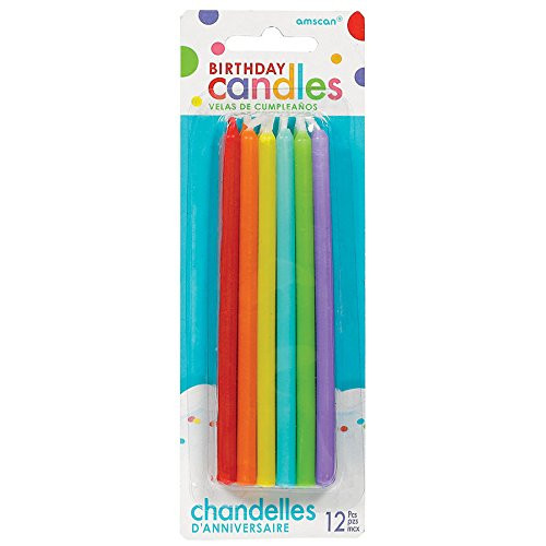 Amscan 170438 Taper Candles, 5", Multicolor