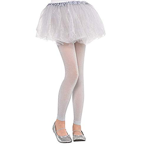 Amscan 395705.18 Silver Footless Tights, One Size, Multicolor