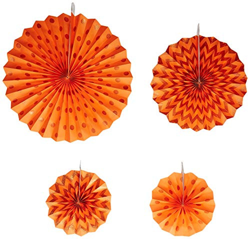 Orange Peel Glitter Paper Fans | Party Decor