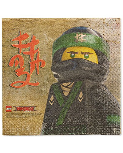 American Greetings Lego Ninjago Lunch Paper Party Napkins, Lunch Napkins, 16-Count