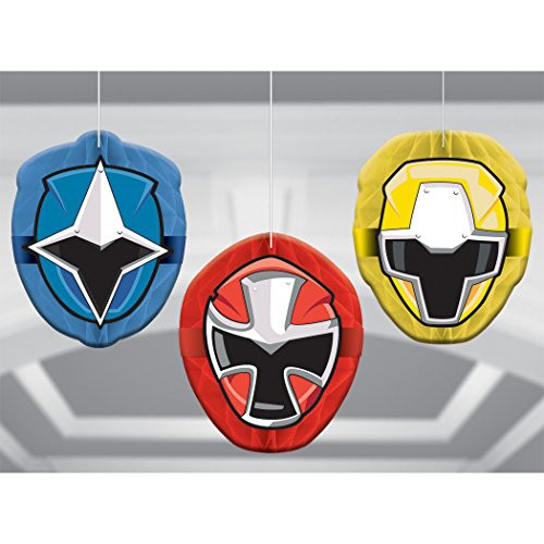 Amscan Power Rangers Ninja Steel Honeycomb Decorations, Party Favor