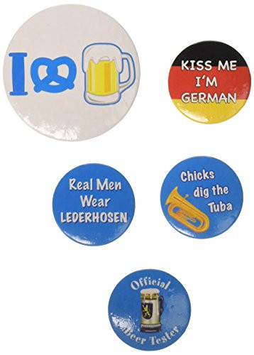 Oktoberfest Party Buttons (asstd designs)    (5/Pkg)
