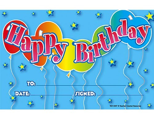 Teacher Created Resources Birthday 2 Awards (4047)