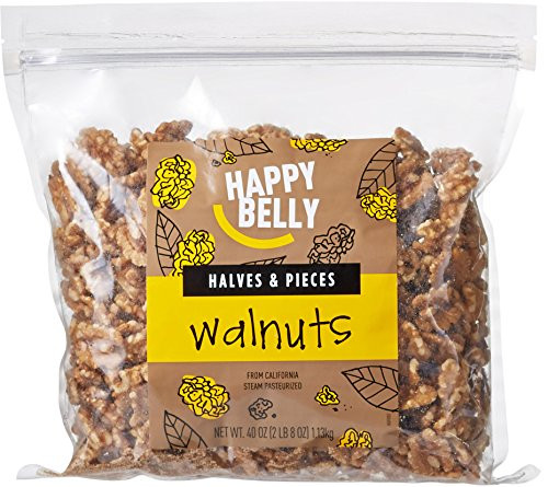 Amazon Brand - Happy Belly California Walnuts, Halves and Pieces, 40 Ounce