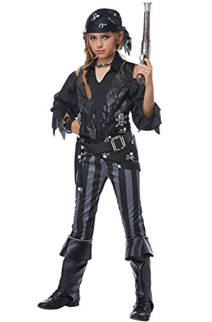 Rebel Pirate Girls Costume Black/Gray