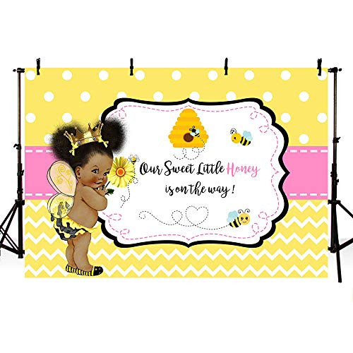 MEHOFOTO 7x5ft Sweet Little Honey Bee Girl Baby Shower Party Decorations Backdrop Yellow Polka Dots Wave Bee-Day Pink Princess Photography Background Photo Banner MEHOFOTO 7x5ft Sweet Little Honey Bee Girl Baby Shower Party Decorations Backdrop Yellow Polka Dots Wave Bee-Day Pink Princess Photography Background Photo Banner