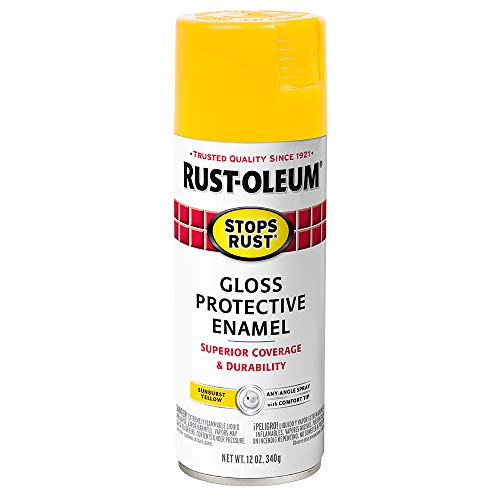 Rust-Oleum 7747830 Stops Rust Spray Paint, 12-Ounce, Gloss Sunburst Yellow