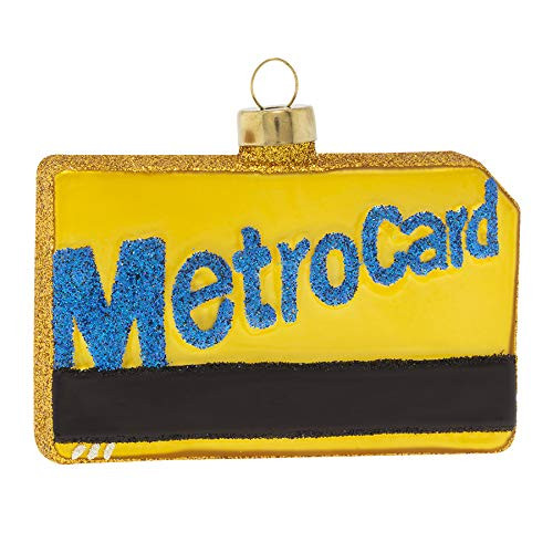 kat + annie Metro Card Ornament, Yellow