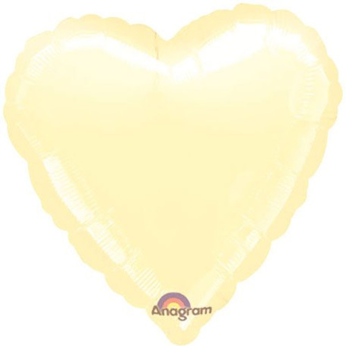Anagram International Heart Foil-Flat-Balloon, 18", Ivory Anagram International Heart Foil-Flat-Balloon, 18", Ivory
